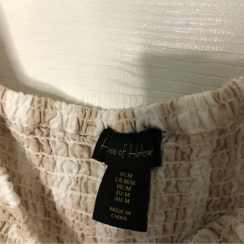 House of Harlow Gingham Puff Sleeve Linen Dress - Picture 3 of 8